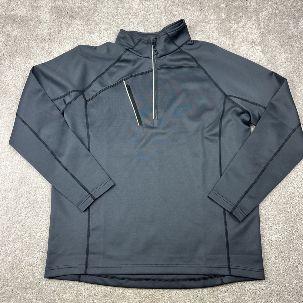 Sunice 1/4 Zip Pullover Mens L Black Long Sleeve Mock Neck Raglan Golf Stretch